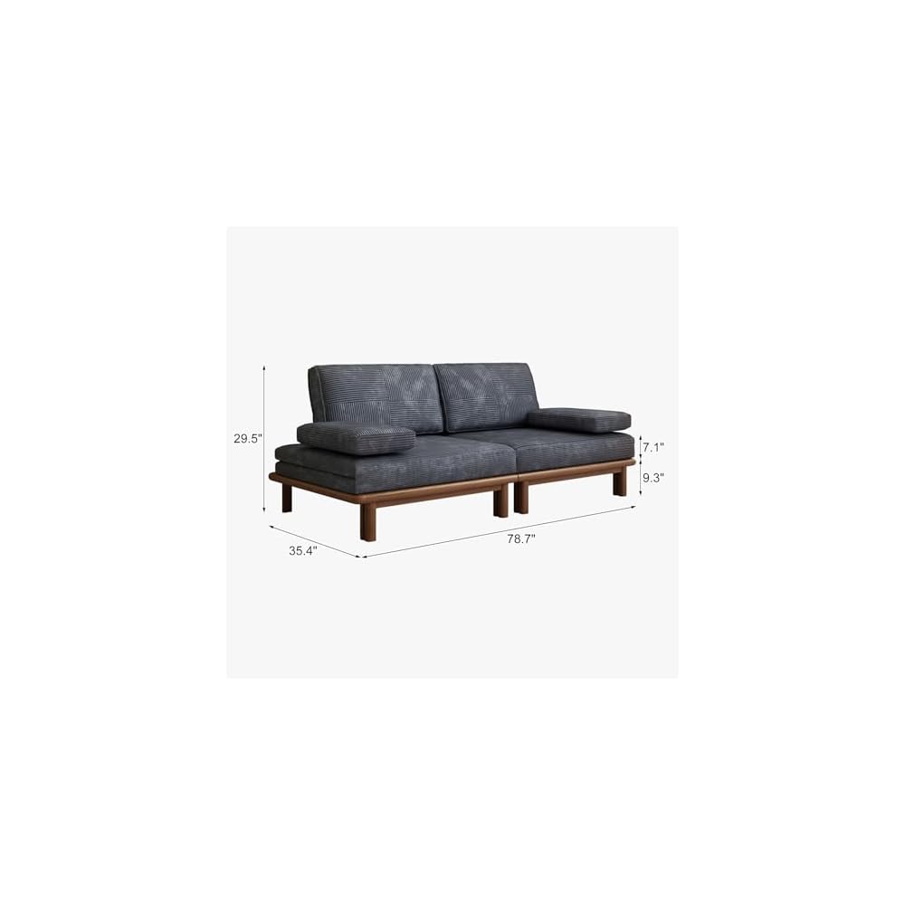 Lartis 78.7" Sofa Bed, Sleeper Pull Out Couch, Modern Couch Convertible Modern Futon for Living Room/Apartment/Bedroom, Modular Design Sofa,Full Solid Wood Frame