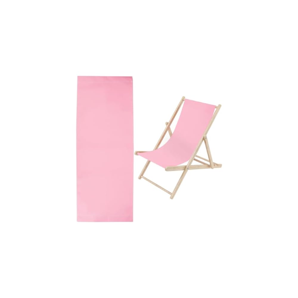 GORGECRAFT 1pcs Beach Sling Chair Replacement Lawn Chair Webbing Hot Pink and White Stripes Chair Oxford Cloth 435 * 1165mm Outdoor Patio Foldable Chaise Lounge Chair Fabric