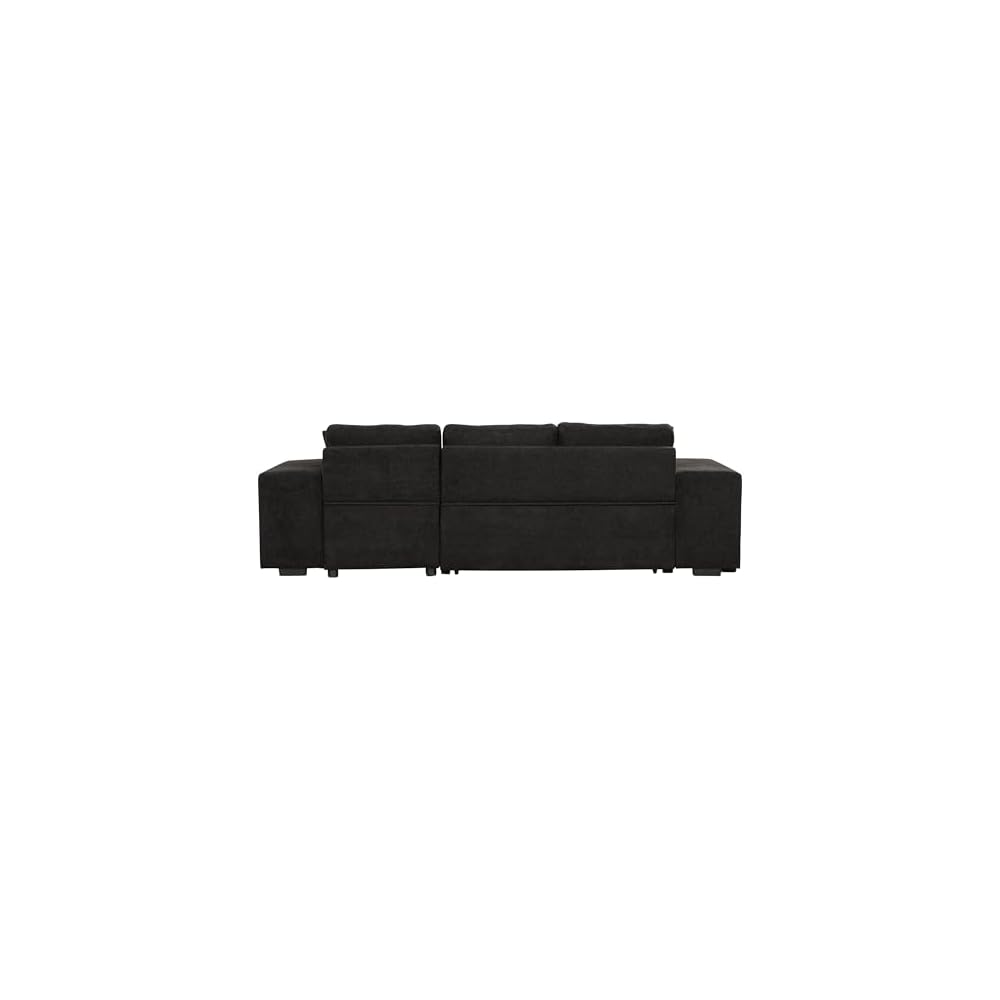 104.5 inch Reversible Sleeper Sectional Sofa with Pull Out Bed , Convertible L Shaped Sectional Couch with Storage Chaise and 2 Stools , Tufted Upholstered Pullout Sofa Bed for Living Room Apartment