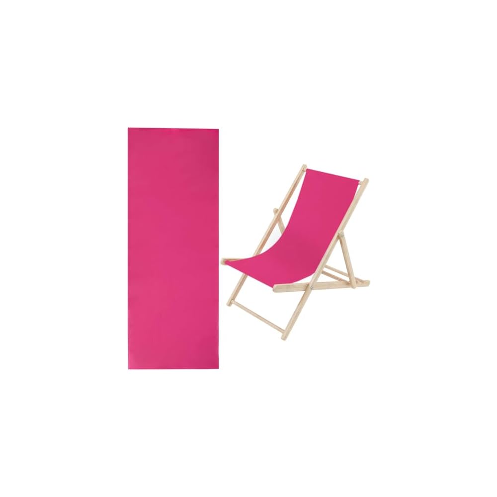 GORGECRAFT 1pcs Beach Sling Chair Replacement Lawn Chair Webbing Hot Pink and White Stripes Chair Oxford Cloth 435 * 1165mm Outdoor Patio Foldable Chaise Lounge Chair Fabric