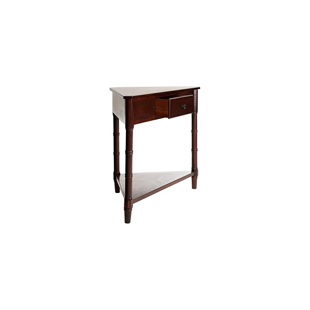 SAFAVIEH Gomez Corner Wood Side Table, 33.1" Dark Cherry AMH5709D