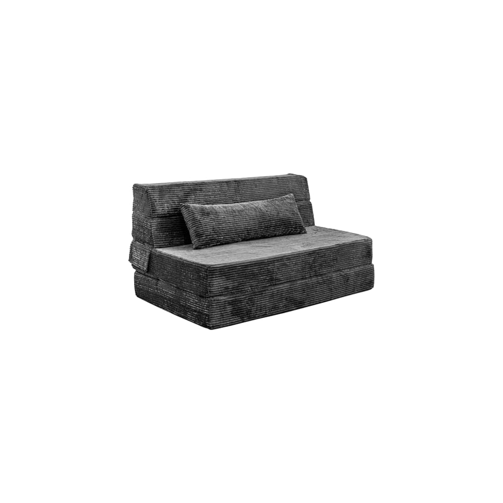 Cvortll Folding Sofa Bed, Convertible Sleeper Chair with Pillow, High Density Memory Foam Fold Out Couch, Foldable Mattress Futon Sofa for Living Room/Dorm/Guest Use/Apartment/Home Office