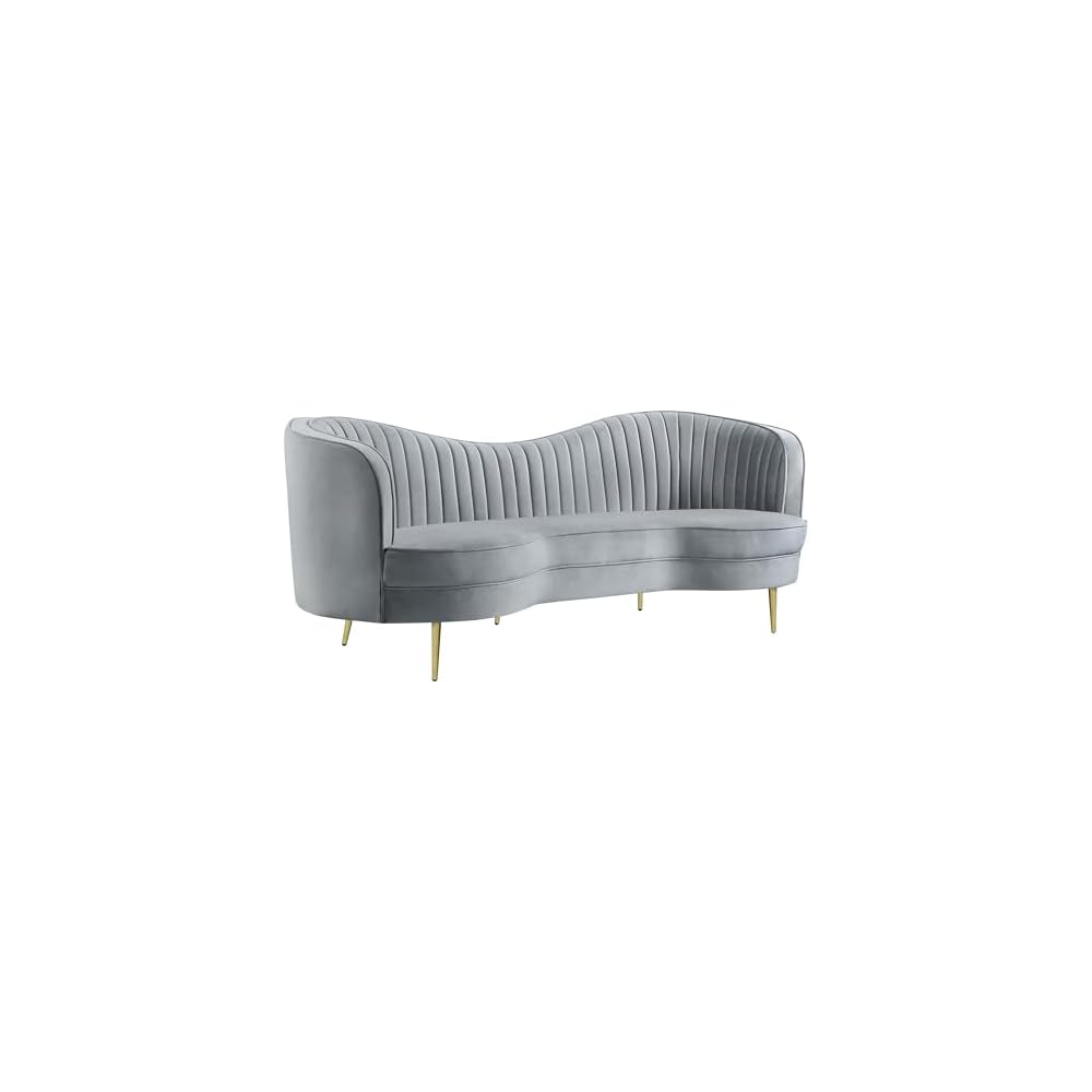 Coaster Sophia Living Room Velvet Contemporary Sofa, Grey 506864
