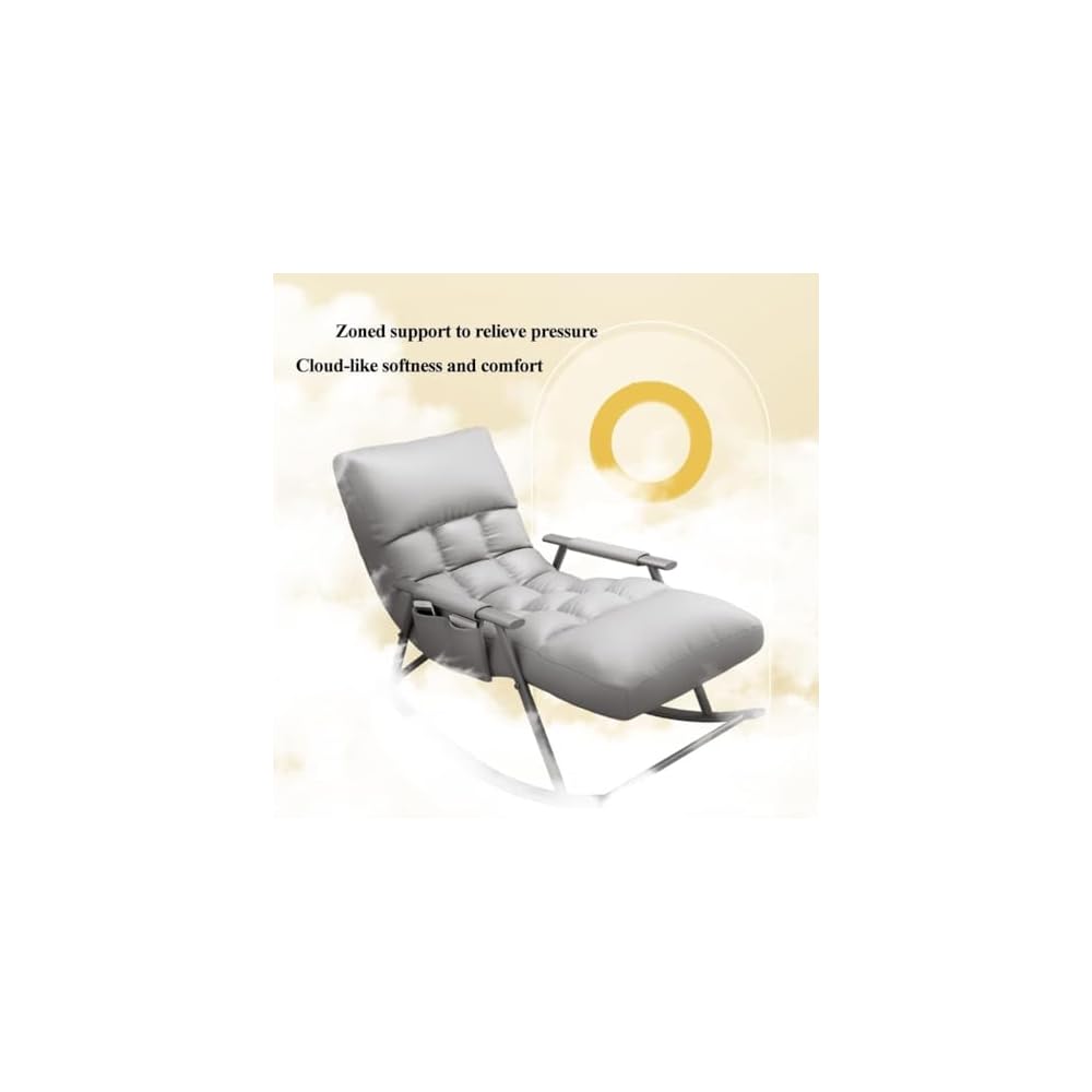 Mid Century Modern Rocking Chair - Upholstered Recliner with Padded Seat for Living Room, Bedroom, Lounge - Stylish Comfort for Home Decor