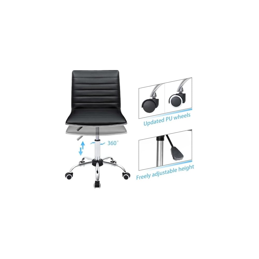 Multi-Purpose Adjustable Rolling Stools Chair Swivel Chair with A Backrest and Casters for Easy Movement. Height Adjustable, Suitable Various Occasions