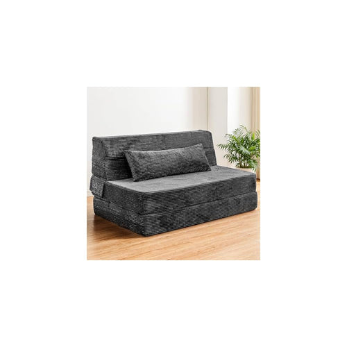 Cvortll Folding Sofa Bed, Convertible Sleeper Chair with Pillow, High Density Memory Foam Fold Out Couch, Foldable Mattress Futon Sofa for Living Room/Dorm/Guest Use/Apartment/Home Office