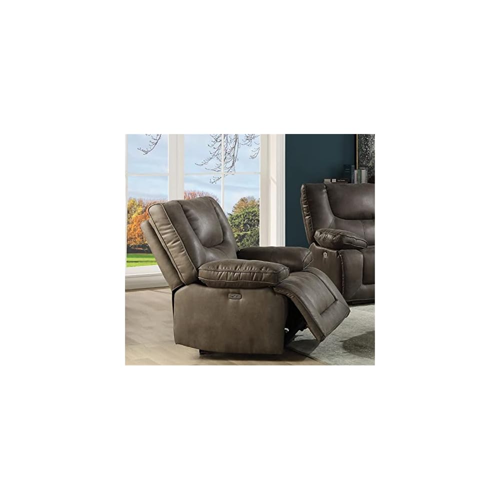 Power Lift Chair Recliner for Elderly,Tufting Electric Grey Leather Aire Recliner Sofa Loveseat Lounge Arm Chair Couch with USB for Home Office Living Room (Armchair) (Armchair)
