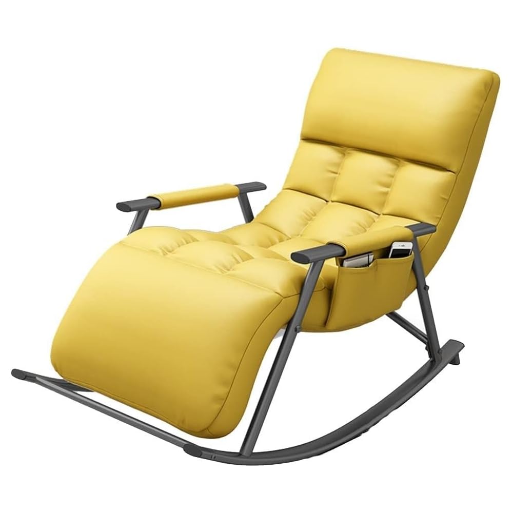 Mid Century Modern Rocking Chair - Upholstered Recliner with Padded Seat for Living Room, Bedroom, Lounge - Stylish Comfort for Home Decor