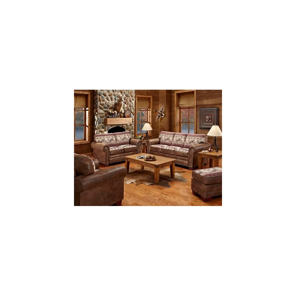 American Furniture Classics 88" Microfiber Deer Valley Sleeper Sofa in Brown