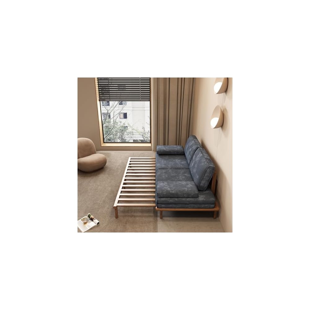 Lartis 78.7" Sofa Bed, Sleeper Pull Out Couch, Modern Couch Convertible Modern Futon for Living Room/Apartment/Bedroom, Modular Design Sofa,Full Solid Wood Frame