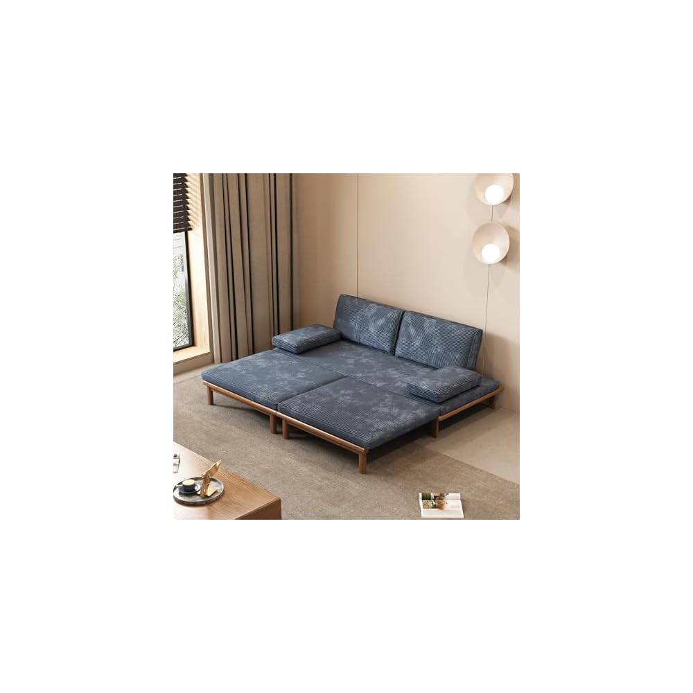 Lartis 78.7" Sofa Bed, Sleeper Pull Out Couch, Modern Couch Convertible Modern Futon for Living Room/Apartment/Bedroom, Modular Design Sofa,Full Solid Wood Frame