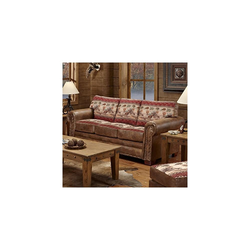 American Furniture Classics 88" Microfiber Deer Valley Sleeper Sofa in Brown