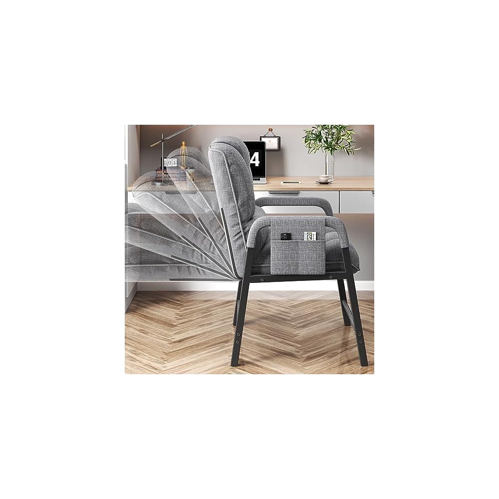 Lazy Chair Accent Chair with Footstool, Lounge Chair with Armrests Leisure Sofa Relax Chair Reading Chair for Bedroom/Living Room/Reading, Adjustable Backrest,C