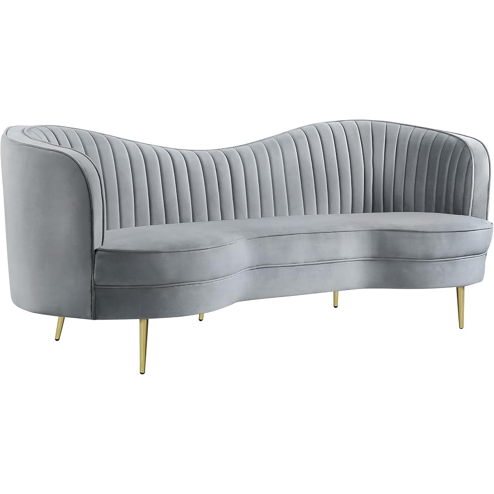 Coaster Sophia Living Room Velvet Contemporary Sofa, Grey 506864