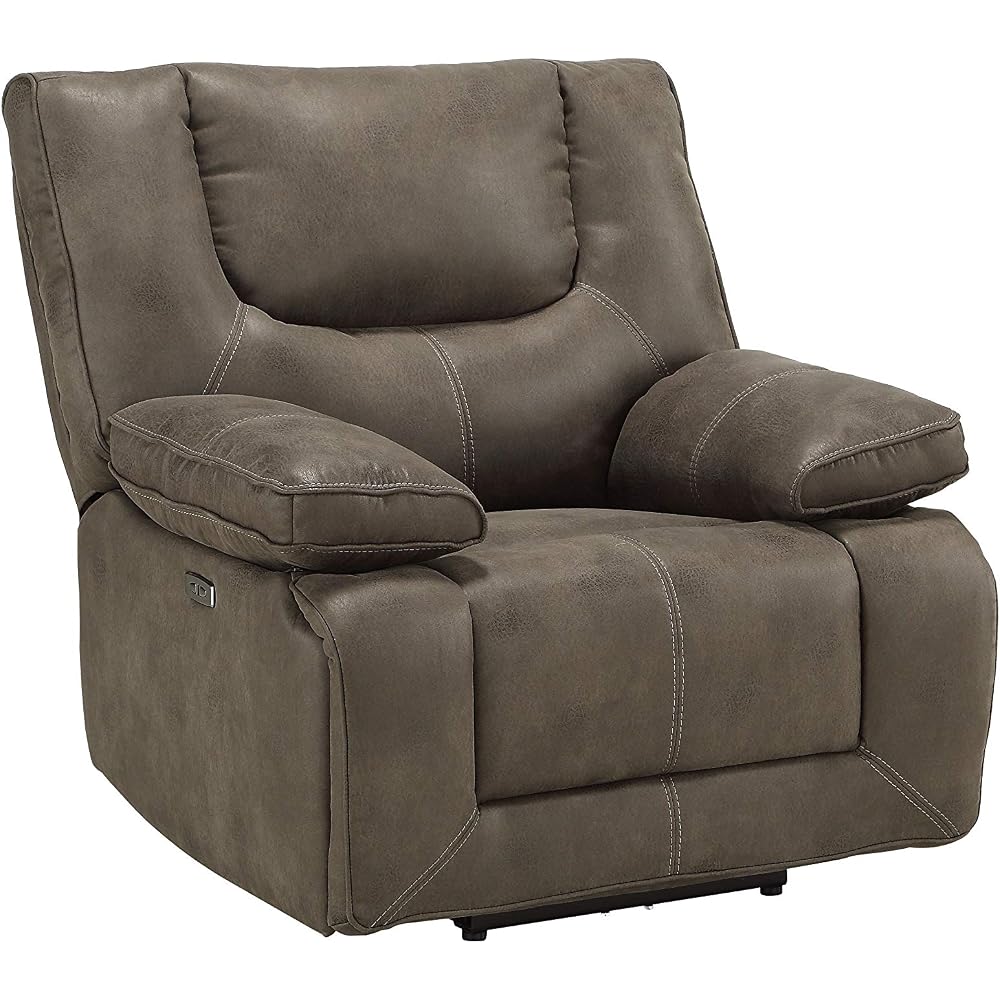 Power Lift Chair Recliner for Elderly,Tufting Electric Grey Leather Aire Recliner Sofa Loveseat Lounge Arm Chair Couch with USB for Home Office Living Room (Armchair) (Armchair)