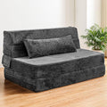 Cvortll Folding Sofa Bed, Convertible Sleeper Chair with Pillow, High Density Memory Foam Fold Out Couch, Foldable Mattress Futon Sofa for Living Room/Dorm/Guest Use/Apartment/Home Office